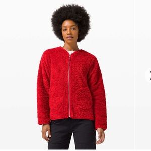 Lululemon | Size 8 Oh So Sherpa Full Zip Dark Red